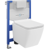 Mexen Vega zástavbová WC súprava stelaž Fenix XS-F s WC mísou a pomaly padacou doskou, biely lesk - 68030654000