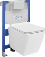 Mexen Vega zástavbová WC súprava stelaž Fenix XS-F s WC mísou a pomaly padacou doskou, biely lesk - 68030654000