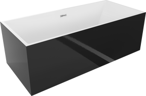Mexen Vigo voľne stojaca vaňa 178,5 x 80 cm, biela/čierna, prepad chróm - 51251788075-01