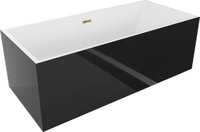 Mexen Vigo voľne stojaca vaňa 178,5 x 80 cm, biela/čierna, prepad zlatý - 51251788075-50