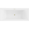 Mexen Vigo voľne stojaca vaňa 178,5 x 80 cm, biela/čierna, brúsený zlatý prepad - 51251788075-55