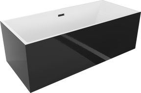 Mexen Vigo voľne stojaca vaňa 178,5 x 80 cm, biela/čierna, čierny prepad - 51251788075-70