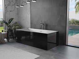 Mexen Vigo voľne stojaca vaňa 178,5 x 80 cm, biela/čierna, prepad gun metal - 51251788075-95