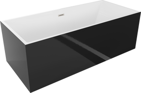Mexen Vigo voľne stojaca vaňa 178,5 x 80 cm, biela/čierna, prepad brúsený nikel - 51251788075-97
