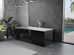 Mexen Vigo voľne stojaca vaňa 178,5 x 80 cm, biela/čierna, prepad brúsený nikel - 51251788075-97