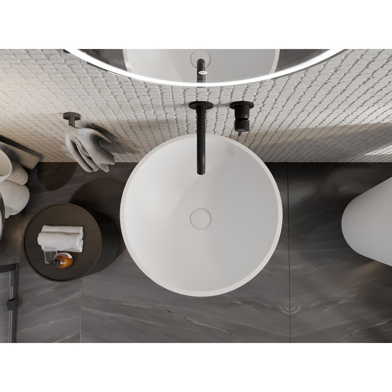 Mexen Nilda voľne stojace umývadlo z konglomerátu 52 x 52 cm, biela matná - 26555200