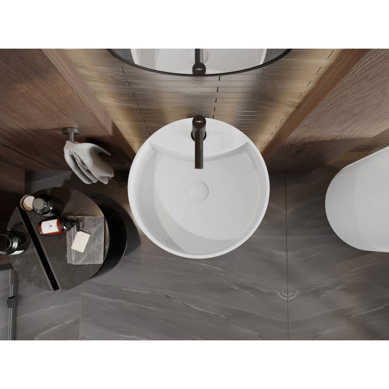 Mexen Ajax-02 voľne stojaca umývadlo z konglomerátu 45 x 45 cm, biela matná - 26514500