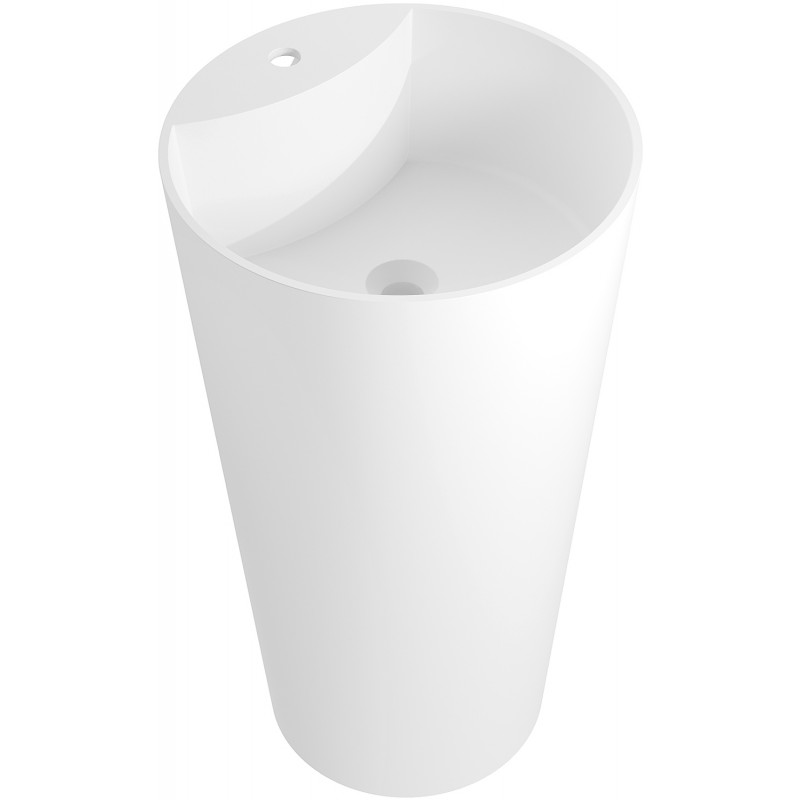 Mexen Onyx-02 voľne stojace umývadlo z konglomerátu 45 x 45 cm, biela mat - 26544500