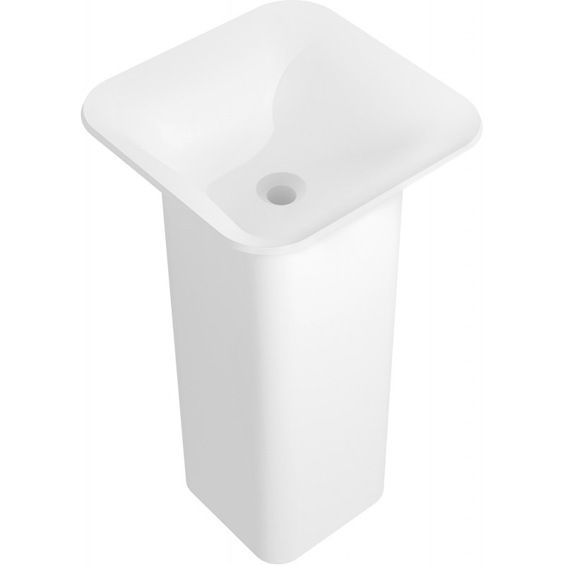 Mexen Ria voľne stojací umývadlo z konglomerátu 45 x 45 cm, biela mat - 26584500