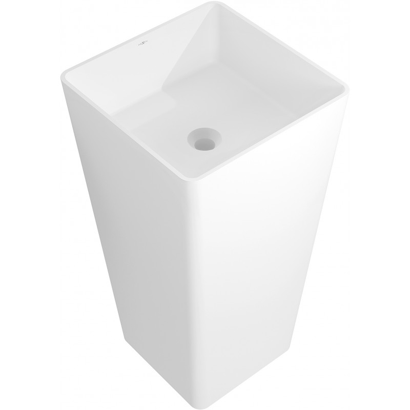 Mexen Adora voľne stojaci umývadlo z konglomerátu 45 x 45 cm, biela mat - 26564500