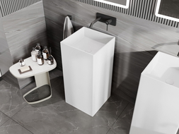 Mexen Xola-1 voľne stojaci umývadlo z konglomerátu 40 x 40 cm, biela mat - 26594000