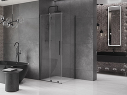 Mexen Velar sprchový kút posuvný 90 x 90 cm, transparentný, gun metal - 871-090-090-01-95