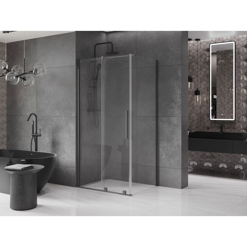 Mexen Velar sprchový kút posuvný 130 x 80 cm, transparentný, gun metal - 871-130-080-01-95