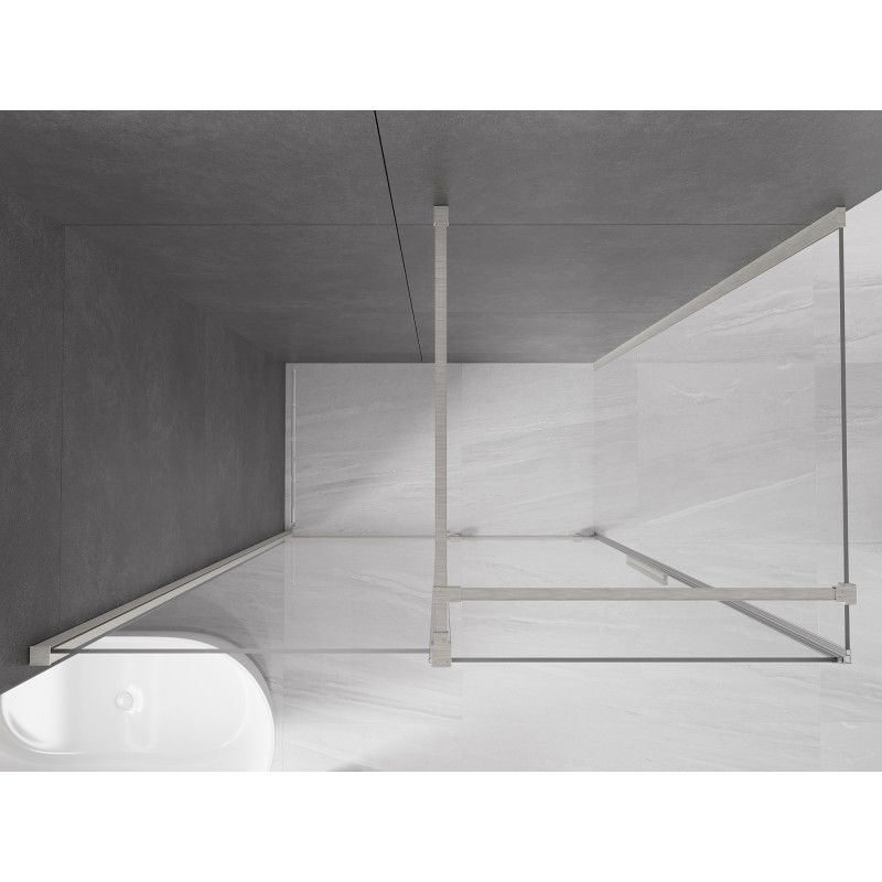 Mexen Velar posuvná sprchová kabína 160 x 75 cm, priehľadná, brúsený nikel - 871-160-075-01-97