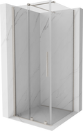 Mexen Velar posuvná sprchová kabína 90 x 90 cm, transparentná, brúsený nikel - 871-090-090-01-97