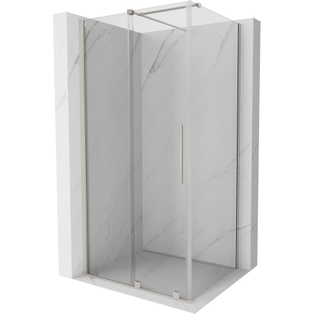 Mexen Velar posuvná sprchová kabína 110 x 80 cm, priehľadná, brúsený nikel - 871-110-080-01-97