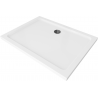 Mexen Flat štvorecový sprchovací kút slim 110 x 90 cm, biely, čierny sifón - 40109011B
