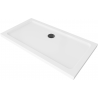 Mexen Flat obdĺžniková sprchová vanička slim 140 x 70 cm, biela, čierny sifón - 40107014B