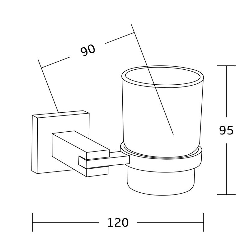 Mexen Vane pohár na zubné kefky, čierny - 7020938-70