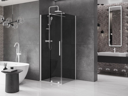 Mexen Velar posuvný sprchovací kút 90 x 90 cm, grafit, biela - 871-090-090-41-20