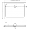 Mexen Flat obdĺžniková sprchová vanička slim 120 x 70 cm, biela, syfon čierna - 40107012B