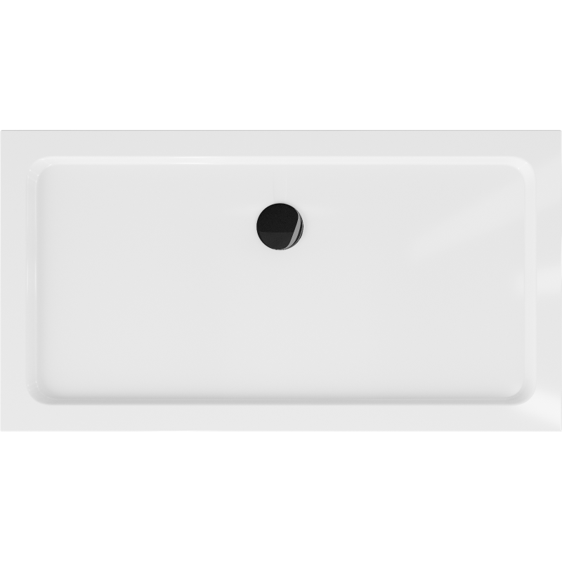 Mexen Flat obdĺžniková vanička slim 120 x 70 cm, biela, čierny sifón - 40107012B