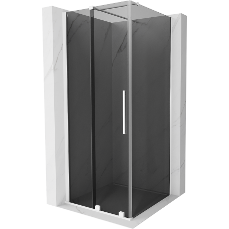 Mexen Velar sprchová kabína posuvná 100 x 100 cm, grafit, biela - 871-100-100-41-20