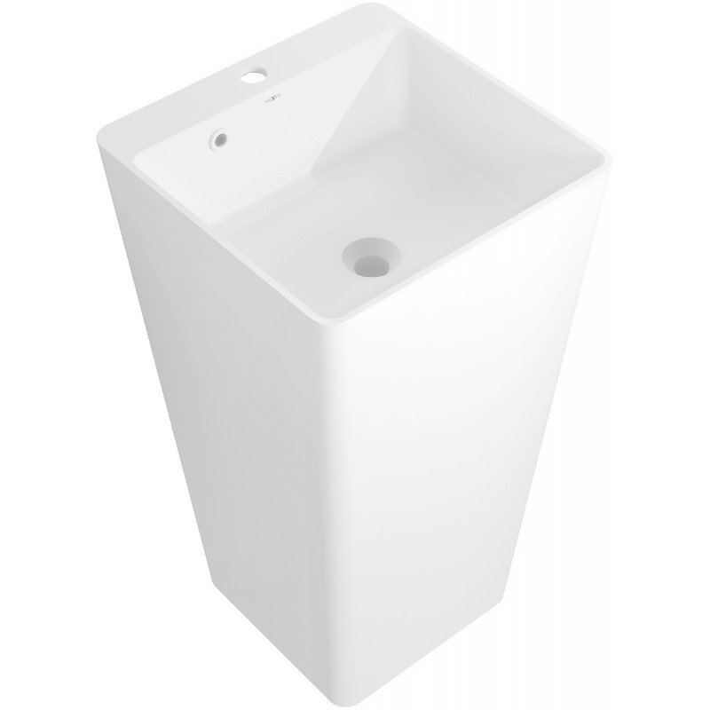 Mexen Neva voľne stojace umývadlo z konglomerátu 45 x 45 cm, biela mat - 26614500