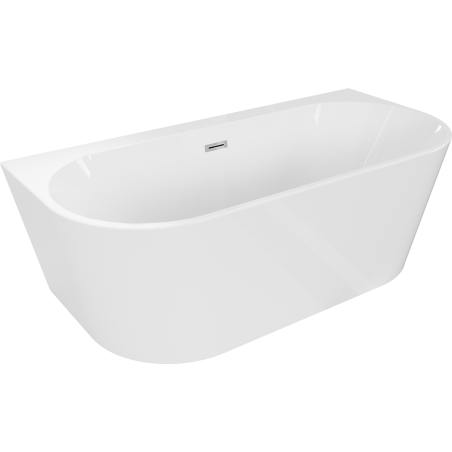 Mexen Oval+ voľne stojaca wanna pri stene 170 x 80 cm, biela, prepad chróm - 52681708000-01