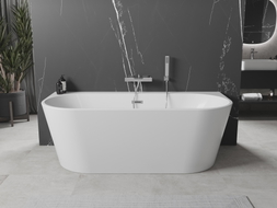 Mexen Oval+ voľne stojaca wanna pri stene 170 x 80 cm, biela, prepad chróm - 52681708000-01