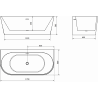 Mexen Oval+ voľne stojaca vaňa pri stene 170 x 80 cm, biela, prepad chróm - 52681708000-01