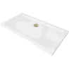 Mexen Flat obdĺžnikový sprchový kút slim 140 x 70 cm, biely, sifón zlatý - 40107014G