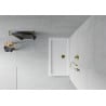 Mexen Flat obdĺžnikový sprchový kút slim 140 x 70 cm, biely, sifón zlatý - 40107014G