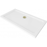 Mexen Flat obdĺžniková sprchová vanička slim 120 x 70 cm, biela, syfon zlatá - 40107012G