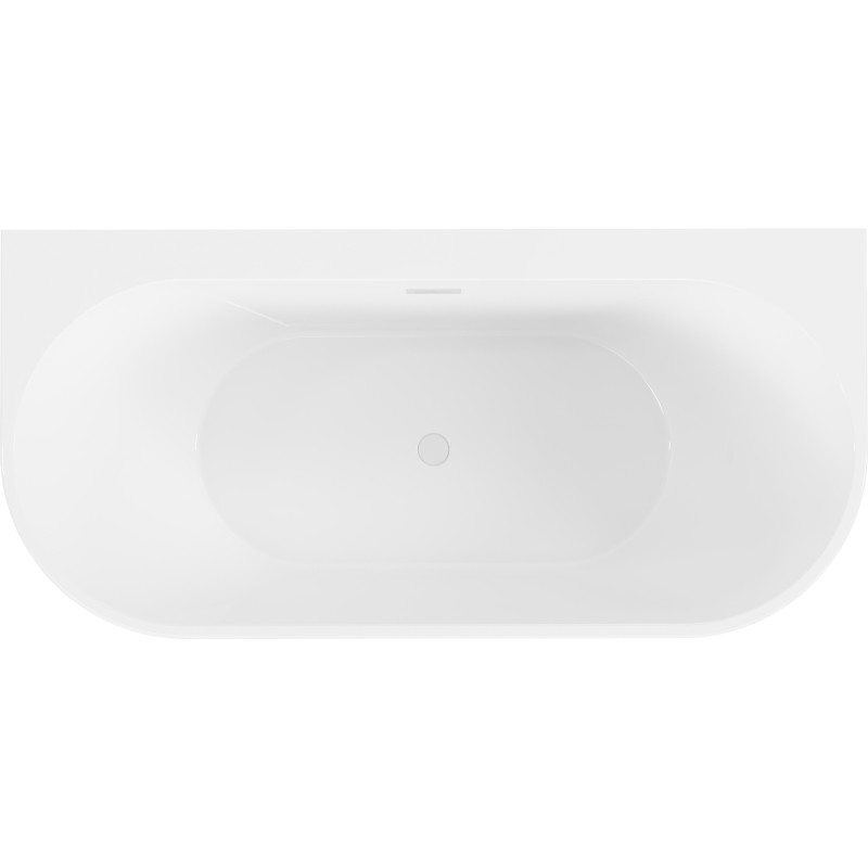Mexen Oval+ voľne stojaca vaňa pri stene 170 x 80 cm, biela, biely preliv - 52681708000-20