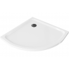 Mexen Flat sprchová vanička štvrťkruhová slim 70 x 70 cm, biela, sifón čierny - 41107070B