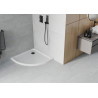 Mexen Flat polokruhový sprchový kút slim 70 x 70 cm, biely, sifón čierny - 41107070B