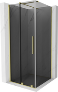 Mexen Velar posuvný sprchový kút 120 x 120 cm, grafit, zlato brúsené - 871-120-120-41-55