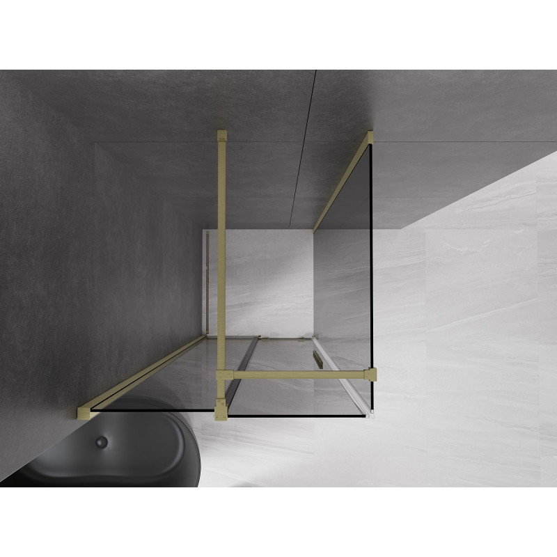 Mexen Velar posuvná sprchová kabína 100 x 100 cm, grafit, zlatá kartáčovaná - 871-100-100-41-55
