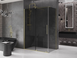 Mexen Velar posuvná sprchová kabína 160 x 90 cm, grafit, zlatá kartáčovaná - 871-160-090-41-55