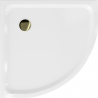 Mexen Flat brodzik półokrągły slim 80 x 80 cm, biel, syfon złoty - 41108080G
