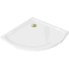 Mexen Flat polkruhový slim 70 x 70 cm, biely, zlatý siphon - 41107070G
