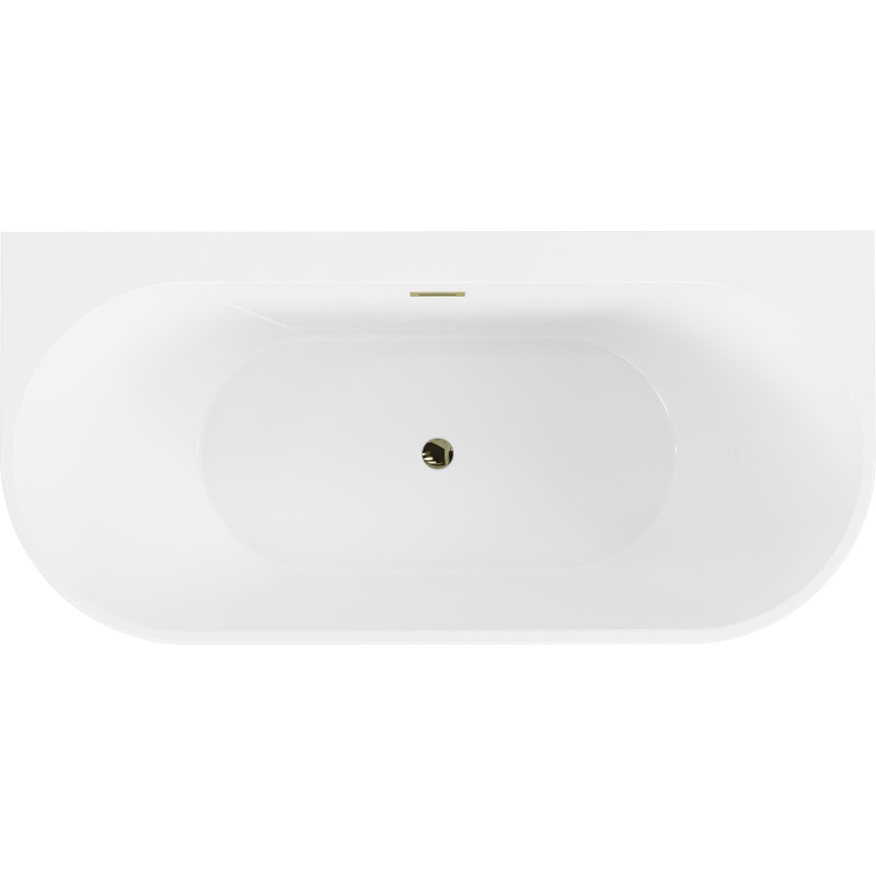Mexen Oval+ voľne stojaca pri stene vaňa 170 x 80 cm, biela, zlatý prepad - 52681708000-50