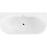 Mexen Oval+ voľne stojaca nástenná vaňa 170 x 80 cm, biela, prepadová zlatá - 52681708000-50