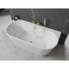 Mexen Oval+ voľne stojaca pri stene vaňa 170 x 80 cm, biela, zlatý prepad - 52681708000-50