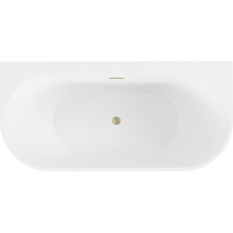 Mexen Oval+ voľne stojaca vaňa pri stene 170 x 80 cm, biela, prepad zlatý kartáčovaný - 52681708000-55
