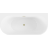 Mexen Oval+ voľne stojaca vaňa pri stene 170 x 80 cm, biela, prepad zlatý kartáčovaný - 52681708000-55