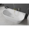 Mexen Oval+ voľne stojaca vaňa pri stene 170 x 80 cm, biela, prepad zlatý kartáčovaný - 52681708000-55