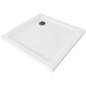 Mexen Flat štvorcový sprchový kút slim 70 x 70 cm, biely, čierny sifón - 40107070B