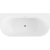 Mexen Oval+ voľne stojaca nástenná vaňa 170 x 80 cm, biela, prepad z brúseného medi - 52681708000-65